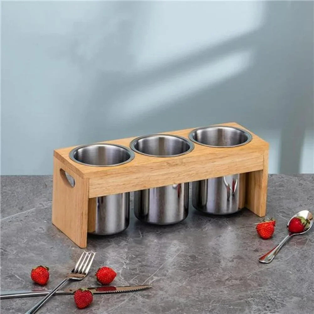 Stainless Steel Silverware Holder Utensil Organizer Flatware Caddy with Tray